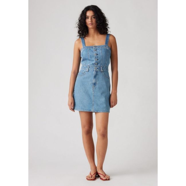 iconic button thru denim dress