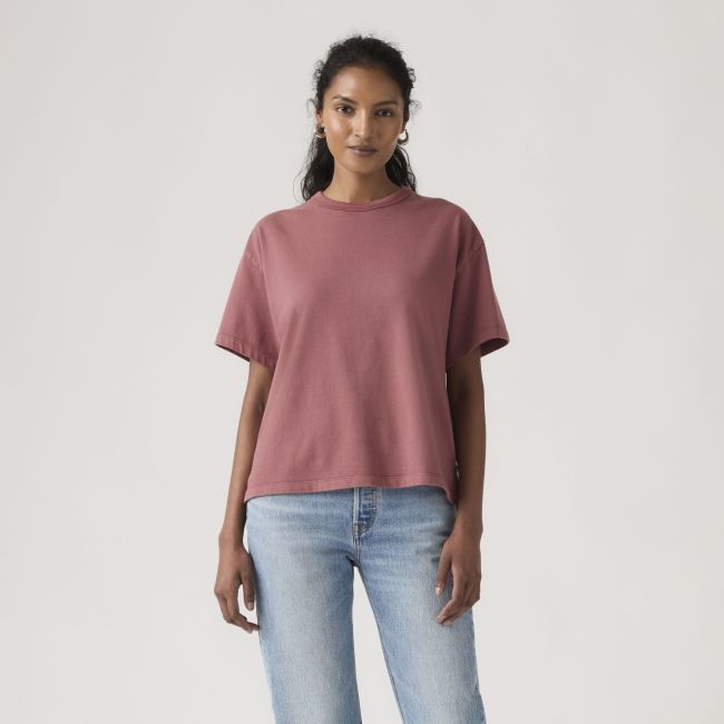 garment dye heavyweight jersey vintage t-shirt Garment dye crushed berry