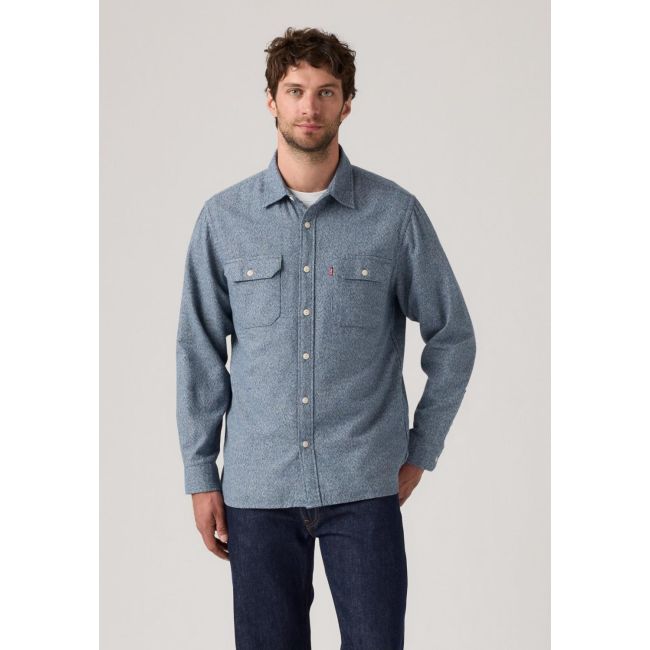 l/s jackson worker shirt Navy tricolor grindle