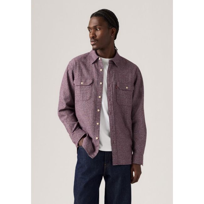 l/s jackson tricolor grindle worker shirt Burgundy tricolor grindle