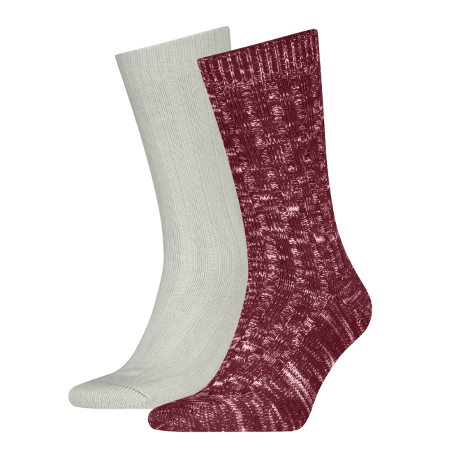 reg cut slub mouline 2-pack sock Red/grey