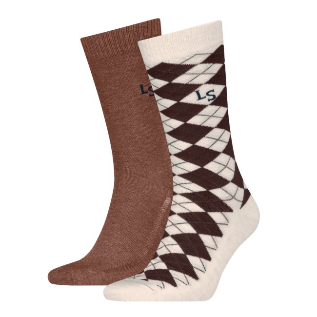 reg cut argyle 2-pack sock Brown combo