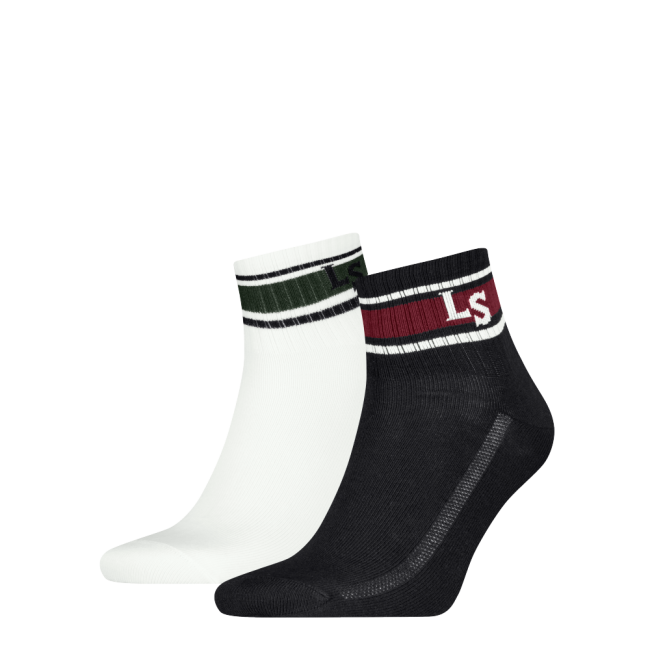 high mid cut logo 2-pack quarter Black/white