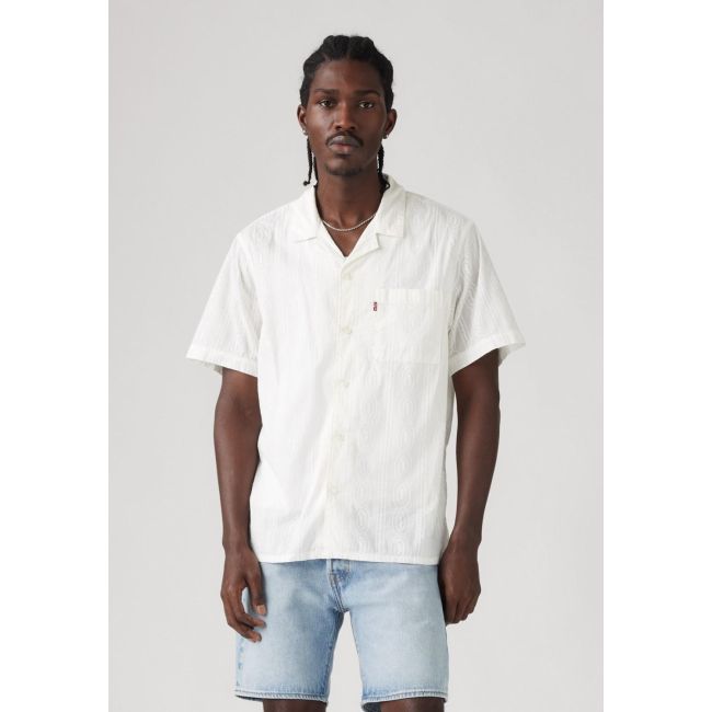 s/s sunset ember detail stripe camp shirt