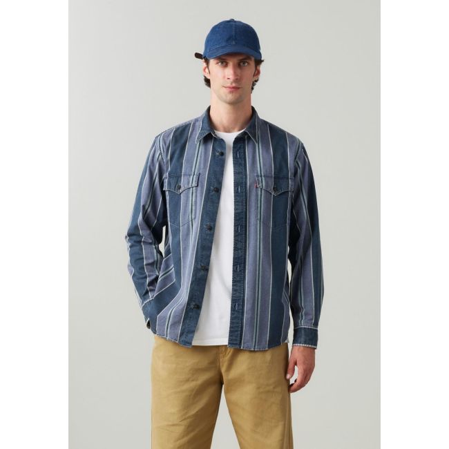 l/s relaxed fit western stripe shirt 5,7oz