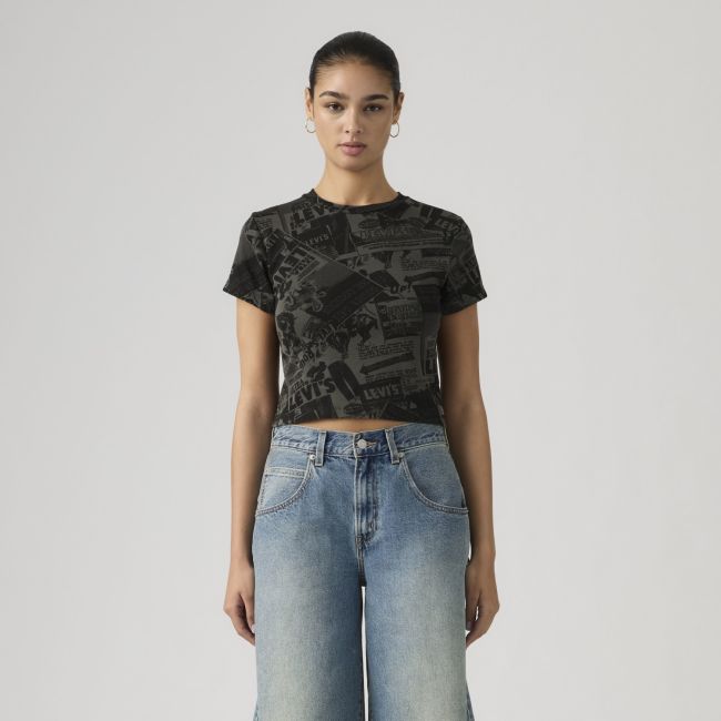 zine cowboy grid essential sporty tee Pirate black