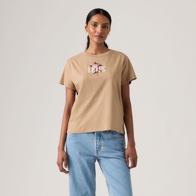 graphic boxy tshirt Single rose serif logo amphora