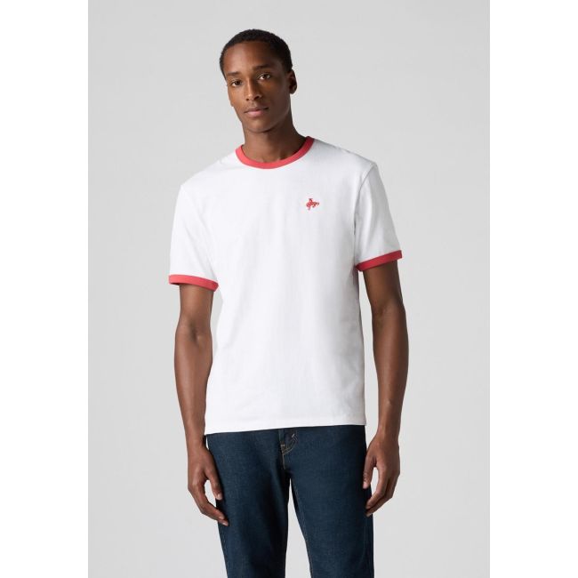 retro emb ringer t-shirt Bright white
