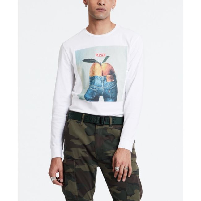 l/s photo print t-shirt Mission white