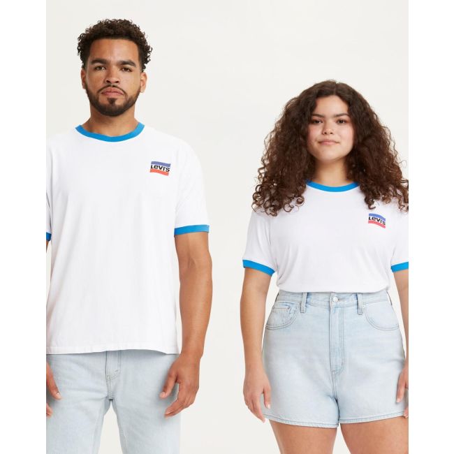 waving sportwear logo ringer t-shirt Waving sportwear white