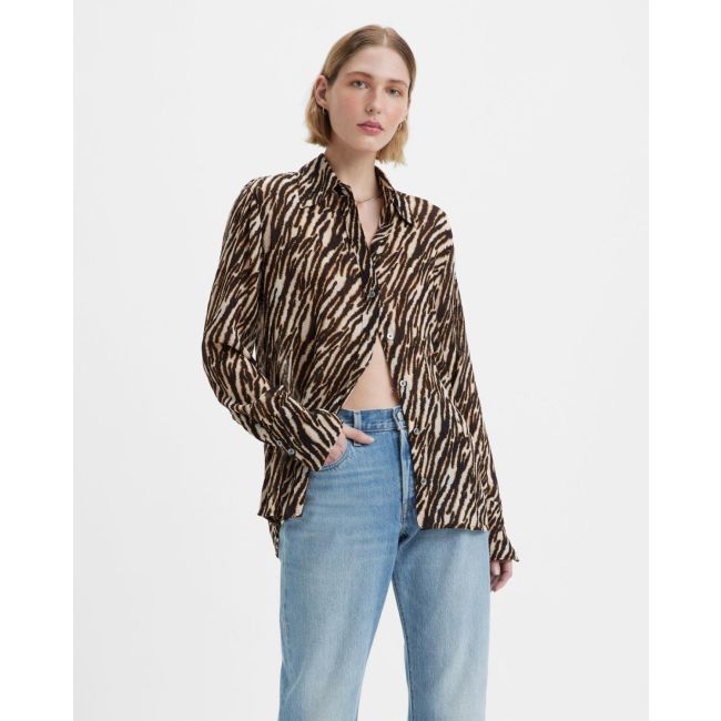 tiger ikat maeve blouse Tiger ikat almond milk