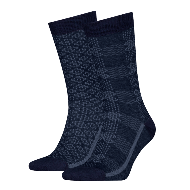 reg cut denim block build 2-pack sock Navy combo