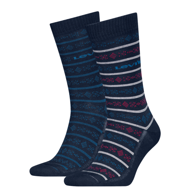 reg cut bjorn geo stripe 2-pack sock Navy combo