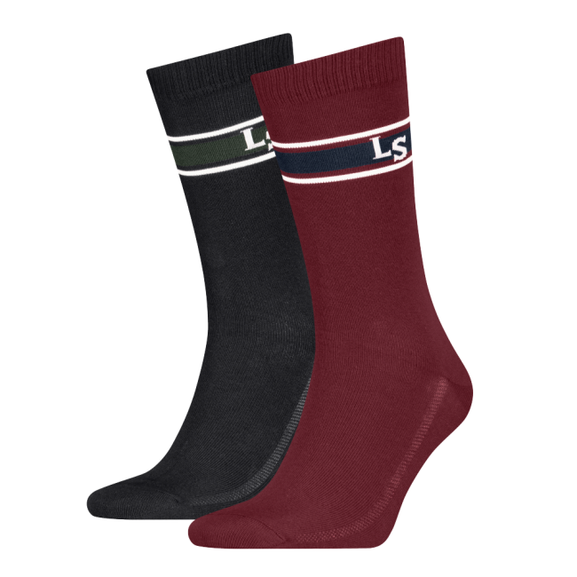reg cut logo 2-pack sock Red/black