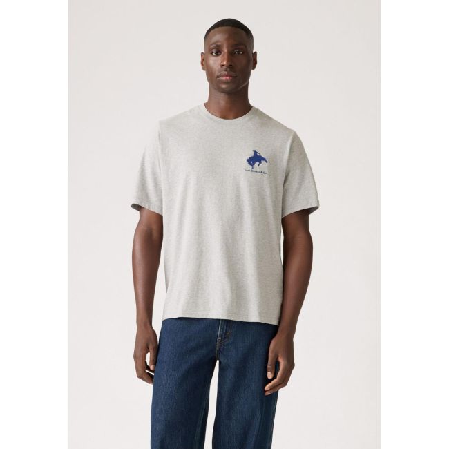 lc saddle man 3 relaxed fit t-shirt Mid tone heather grey jersey