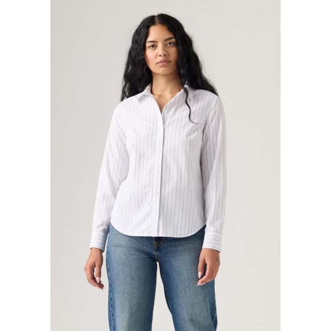 l/s classic addie pin stripe poplin shirt Addie pin stripe bright white