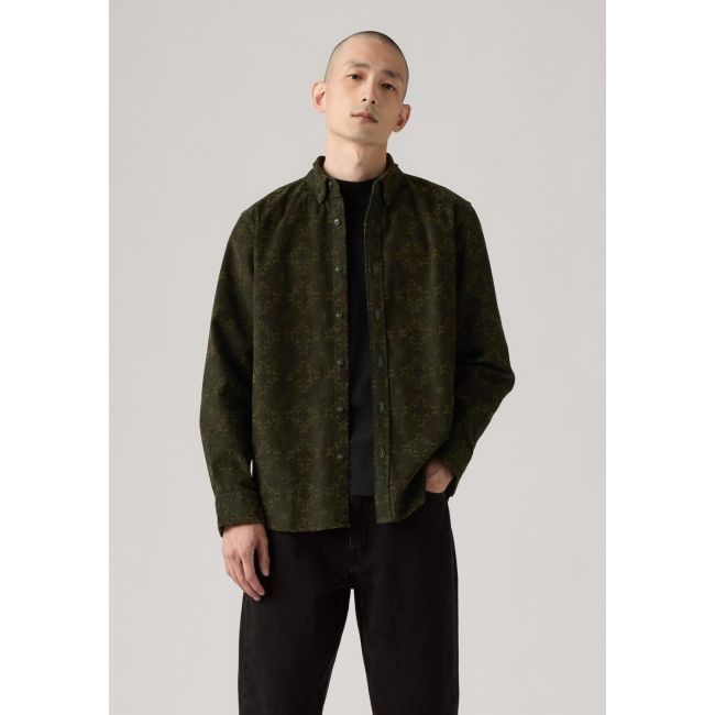 l/s authentic button down shirt Ames tile geo deep depths