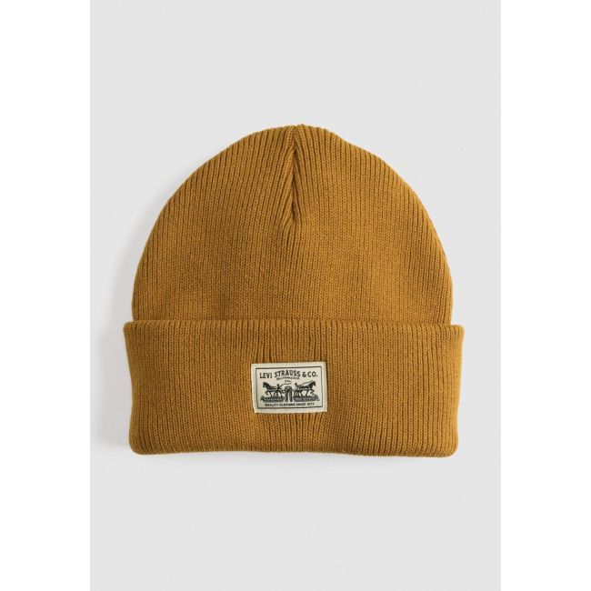 backpatch turn up beanie Golden brown x