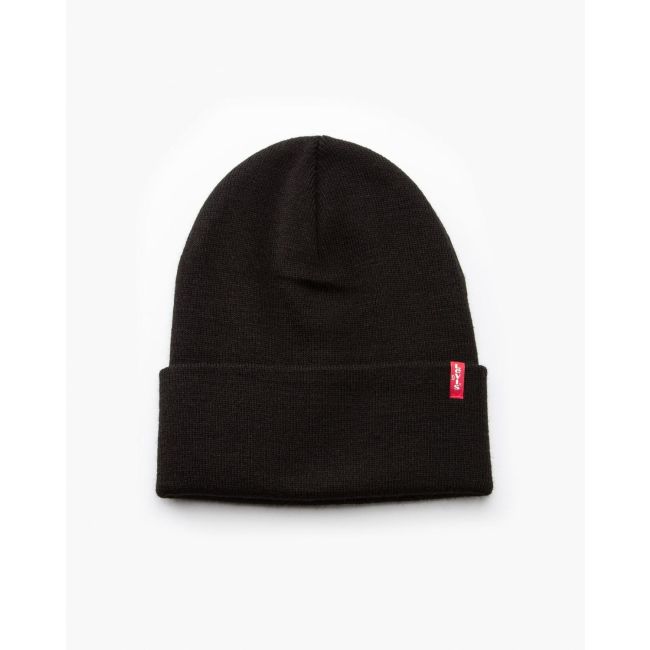 slouchy red tab beanie Regular black