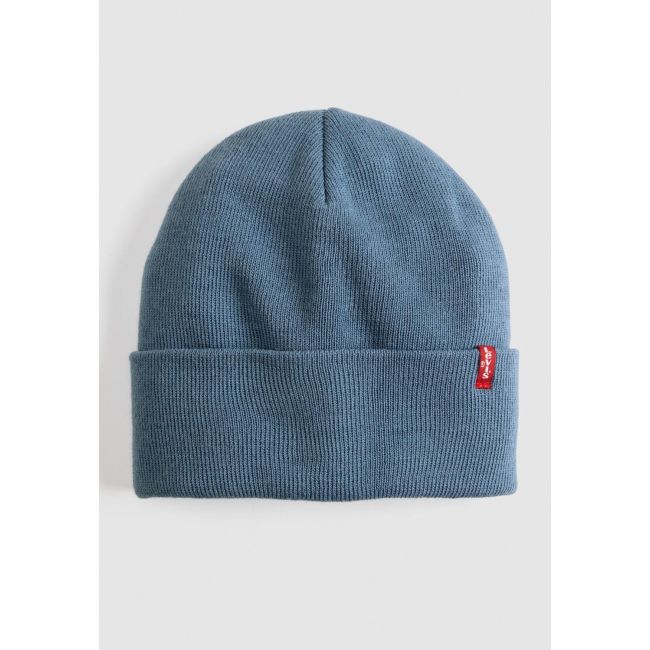 slouchy red tab beanie Horizon blue