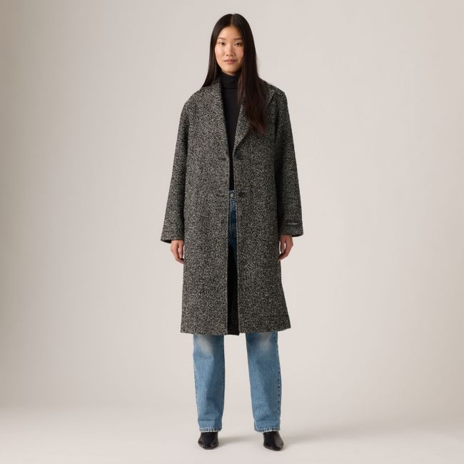 tessa wool coat Boucle herringbone bhartiya