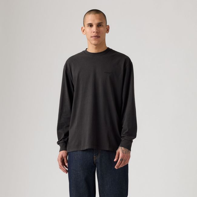 l/s garment dye authentic t-shirt Garment dye mineral black