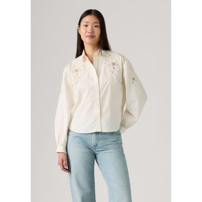 l/s janie holiday shirt Bright white