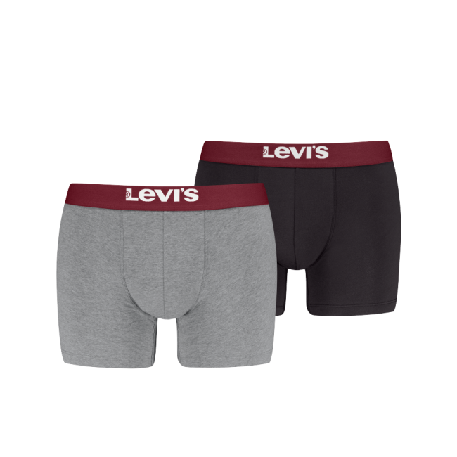 solid basic organic cotton 2-pack boxer Grey/black