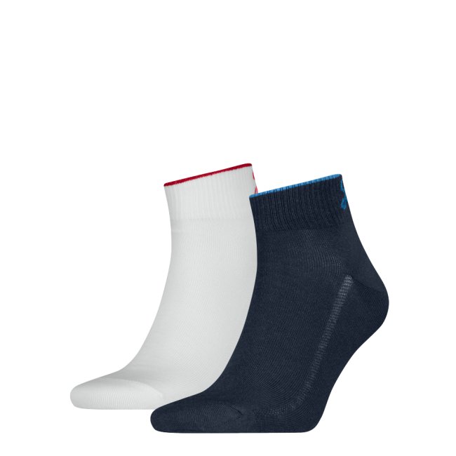 mid cut western logo 2-pack quarter Navy/white