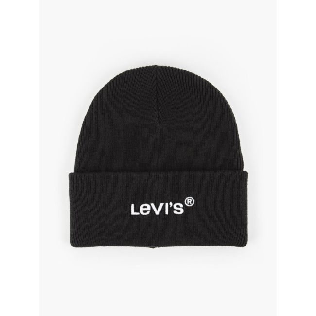 wordmark beanie Black