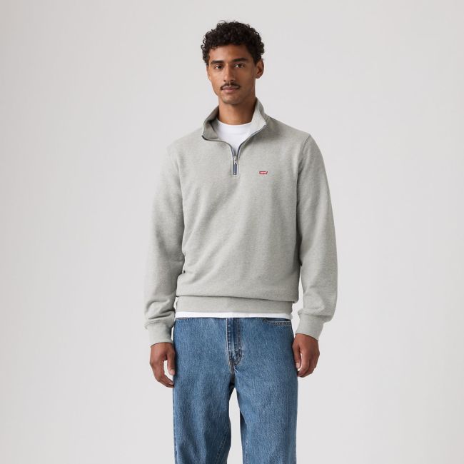 original housemark 1/4 zip sweatshirt Mid tone grey heather