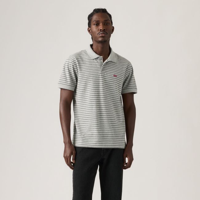 levis gus stripe housemark polo Gus stripe midtone grey heather