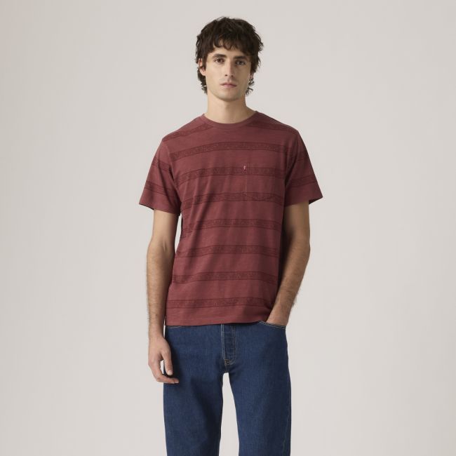 classic kabir paisley stripe pocket t-shirt Kabir paisley stripe oxblood