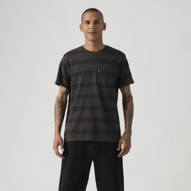 classic kabir paisley stripe pocket t-shirt Kabir paisley stripe dark phantom
