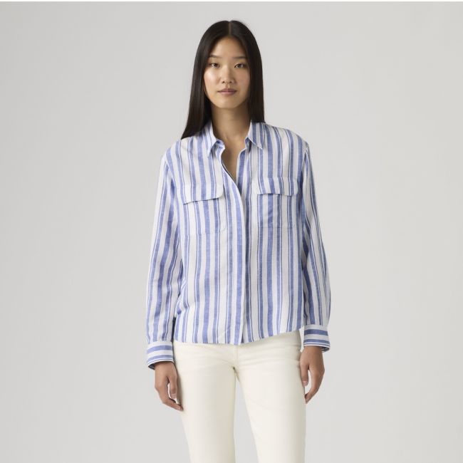l/s elaine utility bold stripe shirt Bold stripe blue