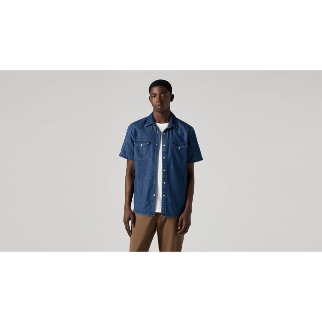 s/s classic western denim shirt Laurel dark wash