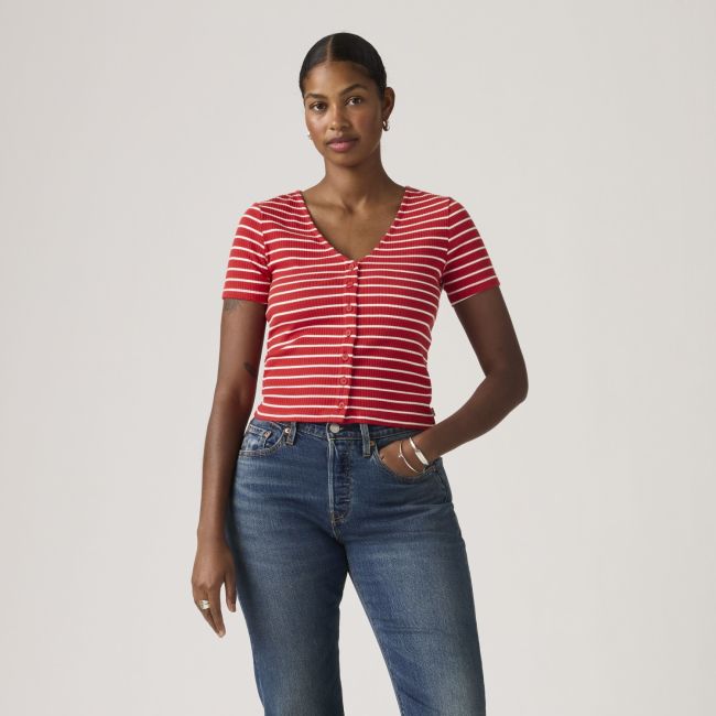 penelope stripe rib muse tee Penelope stripe urban red