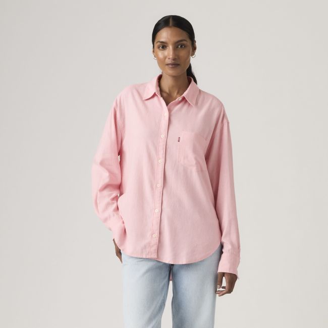 l/s harlie boyfriend shirt Coral blush