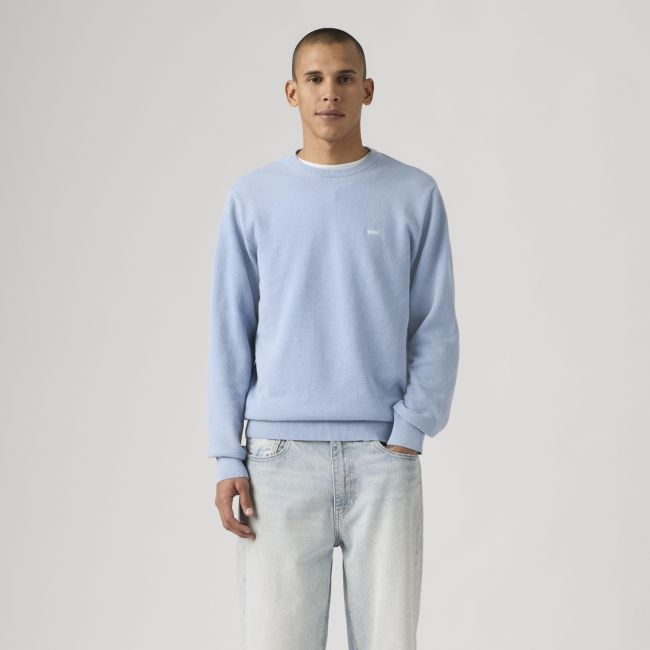 lightweight housemark pique sweater Chambray blue