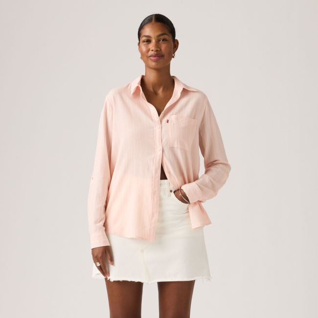 l/s darlene rivington stripe utility shirt Rivington stripe crystal pink