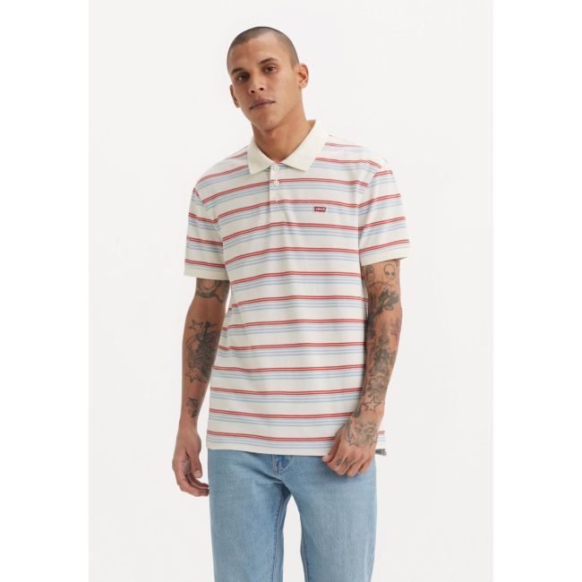 kai stripe pique housemark polo Kai stripe egret