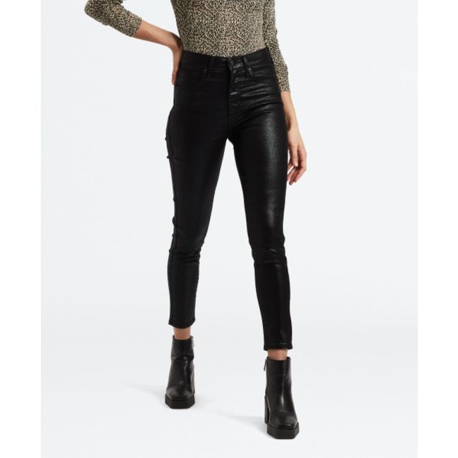 mile high ankle super skinny 9oz Black serpent foil