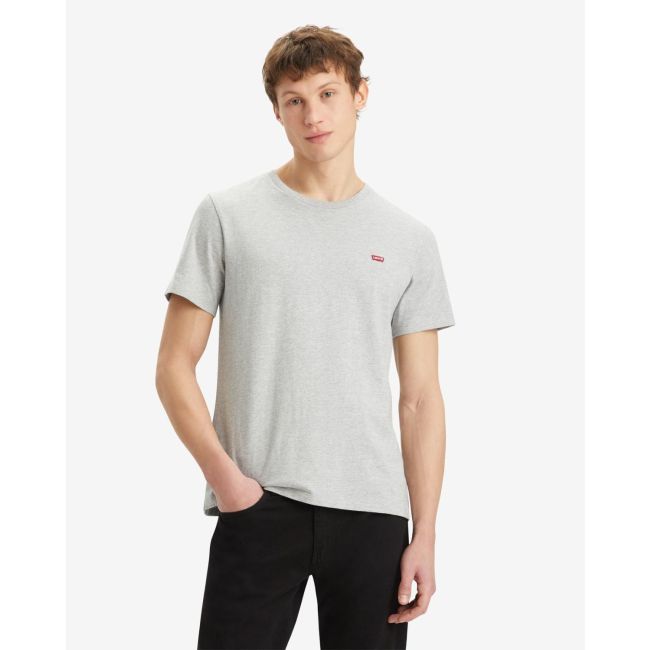 chest hit logo t-shirt Mid tone grey heather jersey