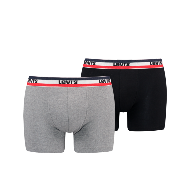 sprtswr logo organic cotton 2-pack boxer Middle grey melange