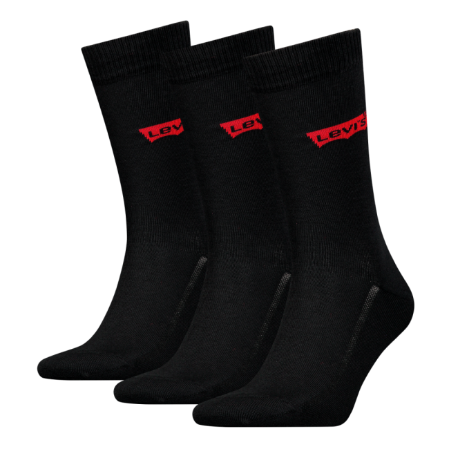 regular cut batwing logo recycled cotton 3-pack sock Black