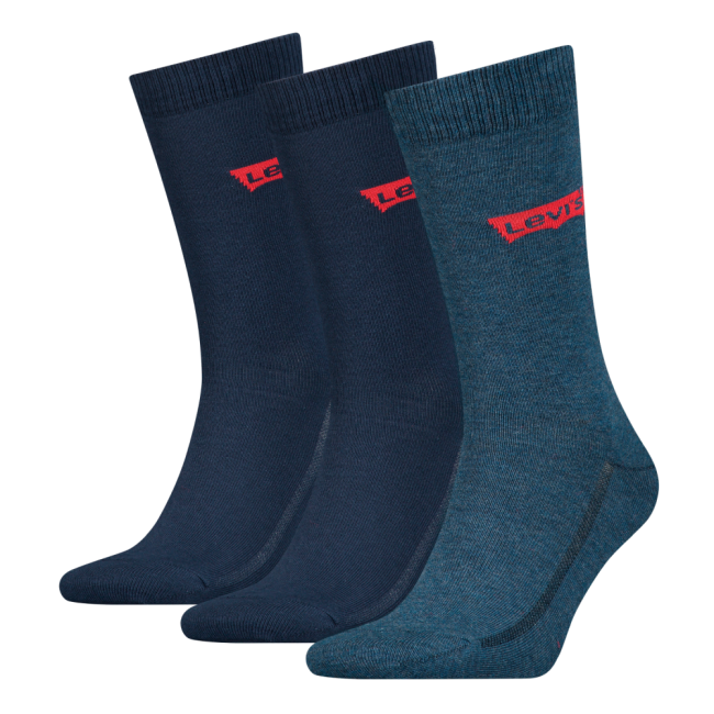 regular cut batwing logo recycled cotton 3-pack sock Denim