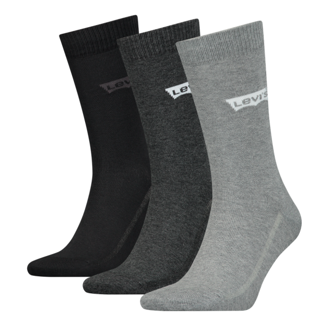 regular cut batwing logo recycled cotton 3-pack sock Grey combo