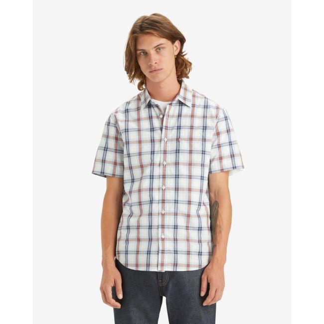 s/s sunset 1 pocket standard shirt Micah plaid niagara mist