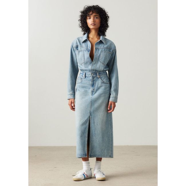 l/s western denim midi dress Feeling this