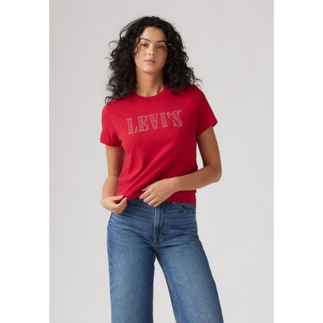 studded serif logo classic tee Studded serif jester red